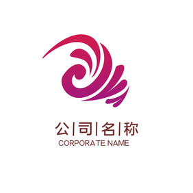 红色螺旋几何线条通用型LOGO