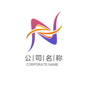 炫彩紫色字母N美容瘦身LOGO