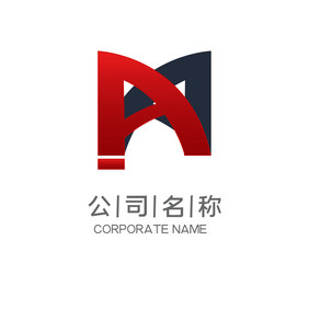 红色质感变形折叠字母A商务logo