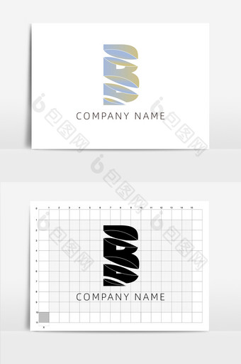 分割类型logo设计字母B图片
