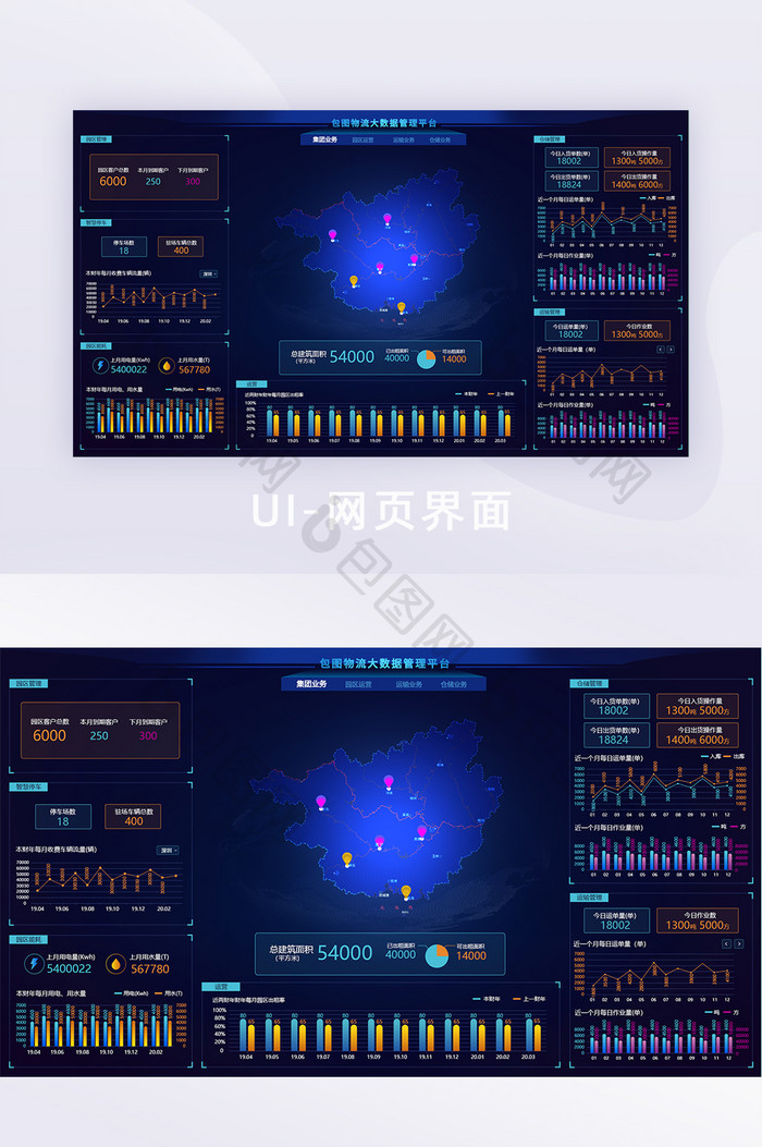 可视化物流大数据平台页面设计