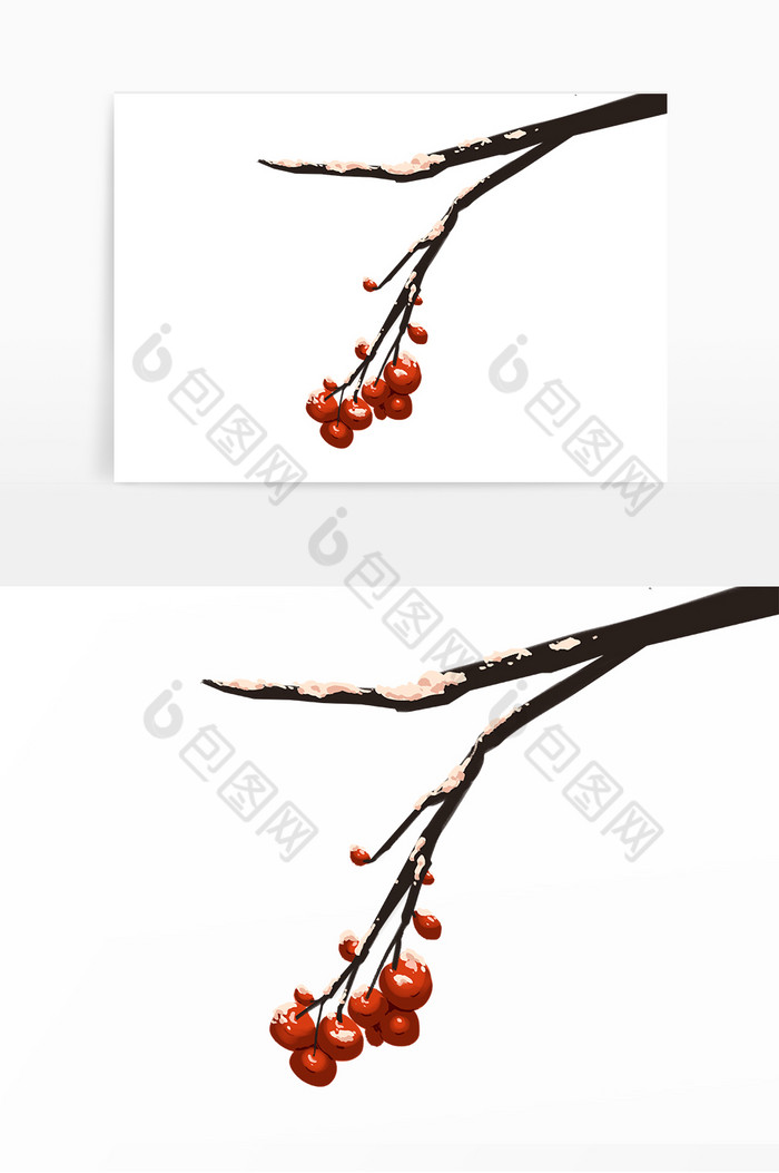 霜降树枝果子图片图片