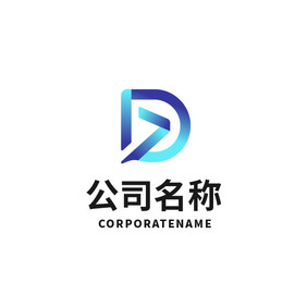 高端大气简约科技化字母D标志