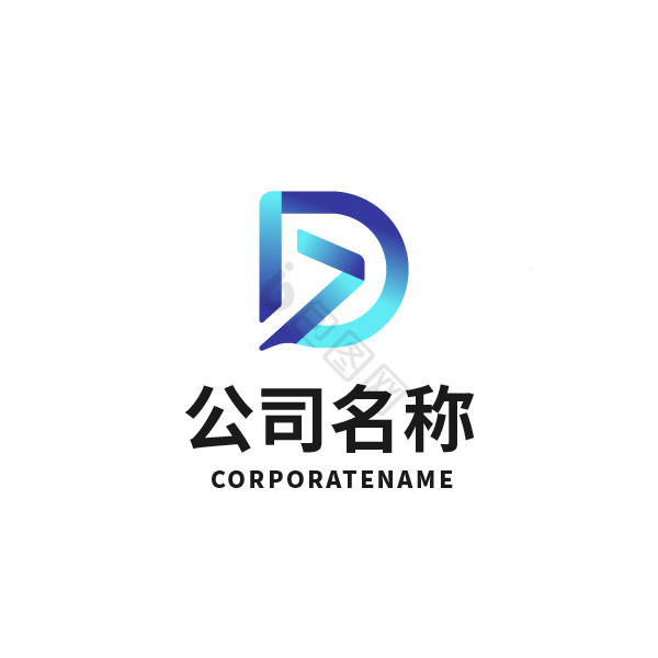 科技化字母D标志图片