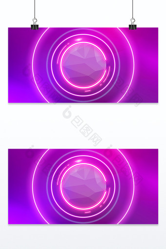 梦幻紫色电商霓虹灯背景图片