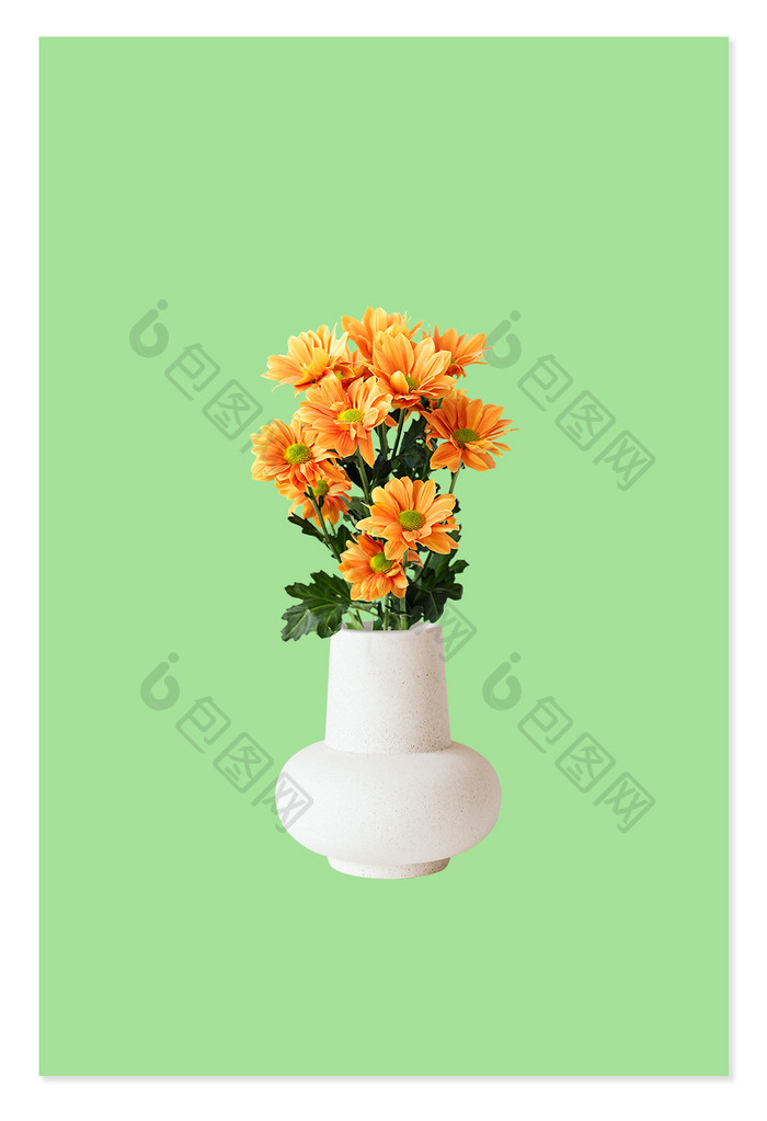 插花花瓶鲜花写实元素