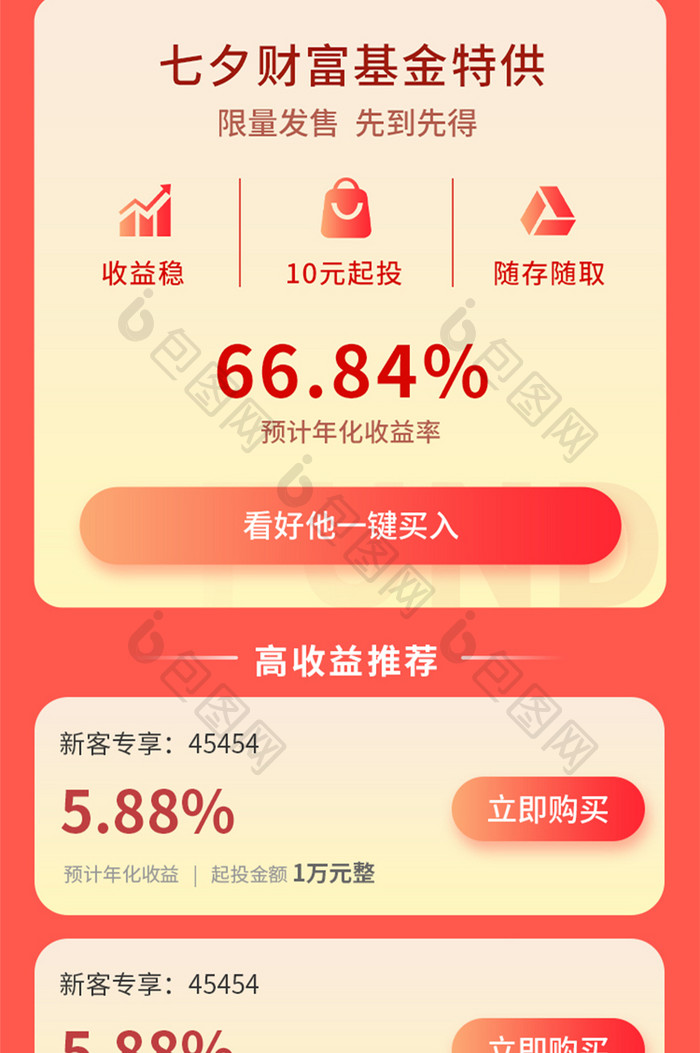 投资理财金融H5长图