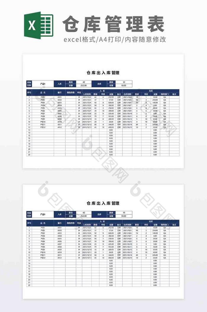 自动化制造业仓库库存出入库登记