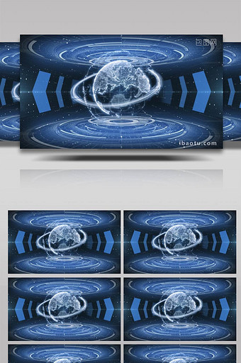 科技风数字光线装饰的科技地球背景图片