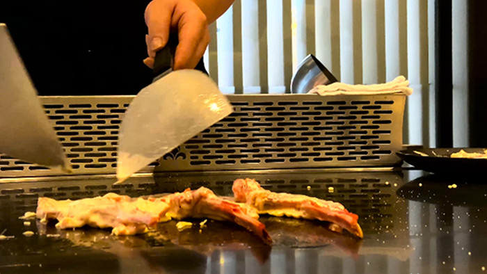 美食食材类芝士牛排制作4K实拍视频素材