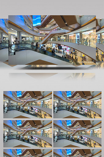 人文生活逛商场购物中心休闲时间4K实拍图片