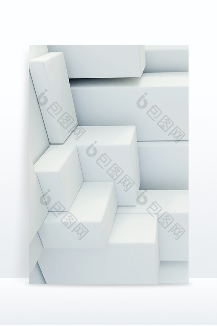 白色抽象几何立体空间感背景
