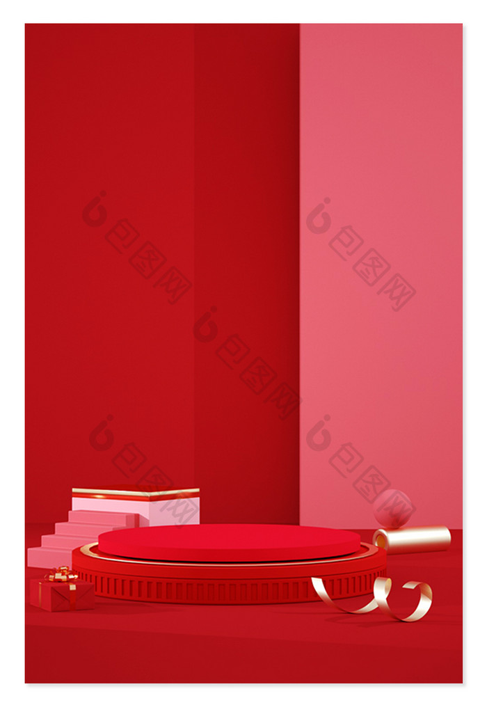 红色新年创意背景设计 红色立体背景