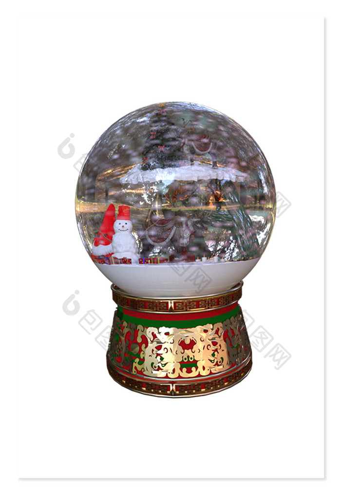 C4D圣诞水晶球模型
