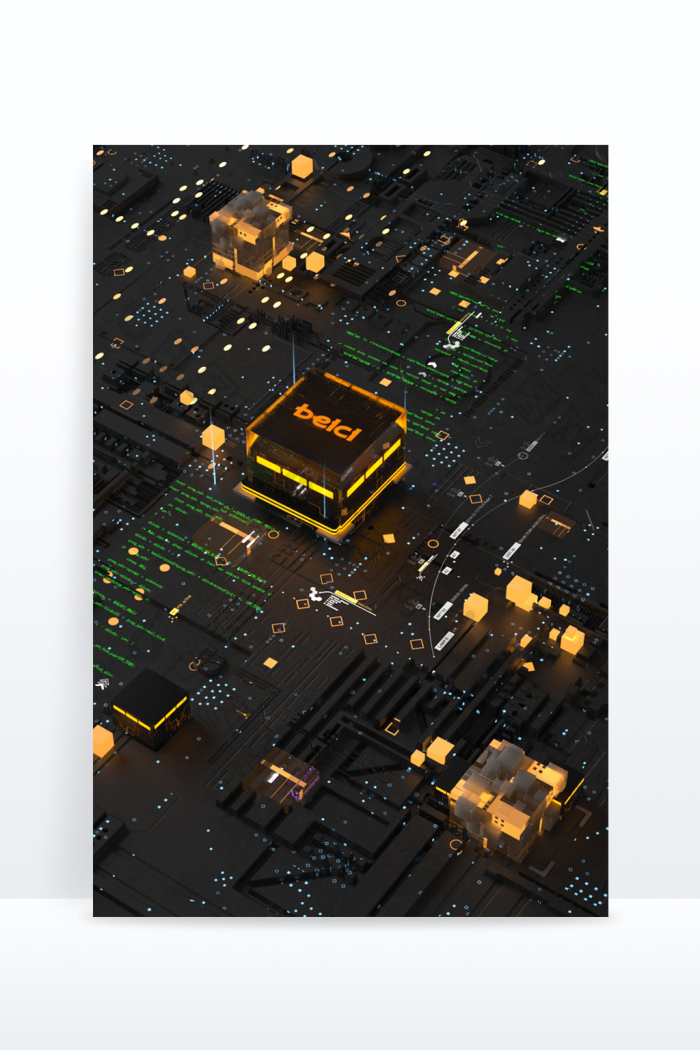 【c4d智能科技芯片创意场景】图片下载-包图网