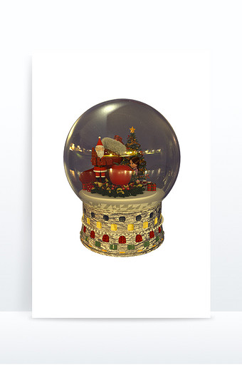 圣诞水晶球C4D创意模型图片