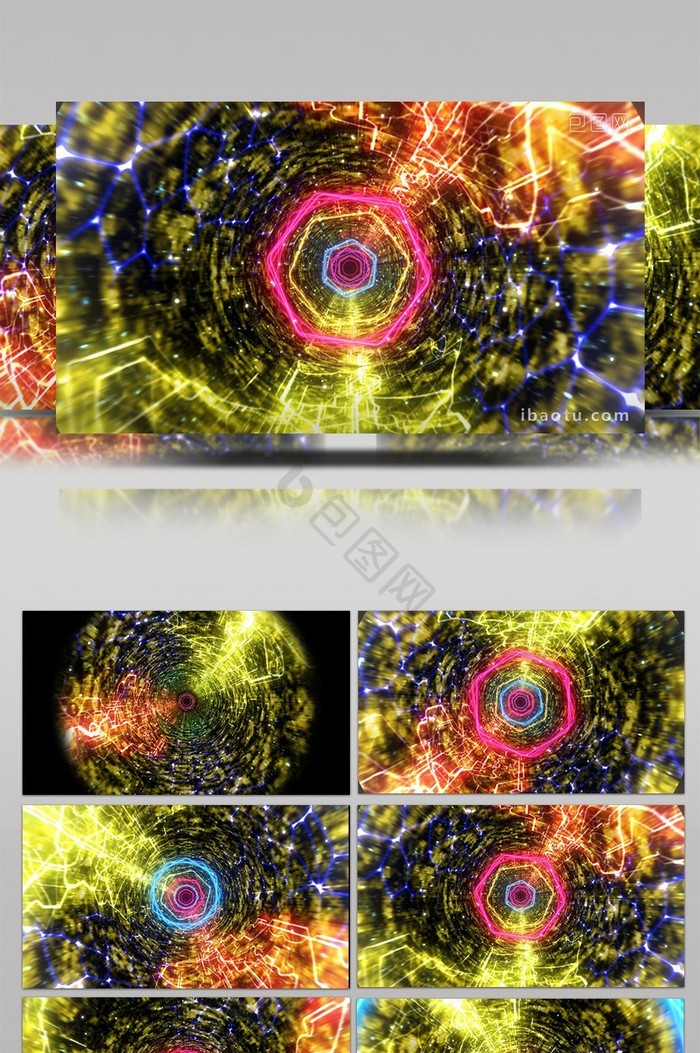 绚丽震撼科技隧道空间穿梭开场舞台背景视频