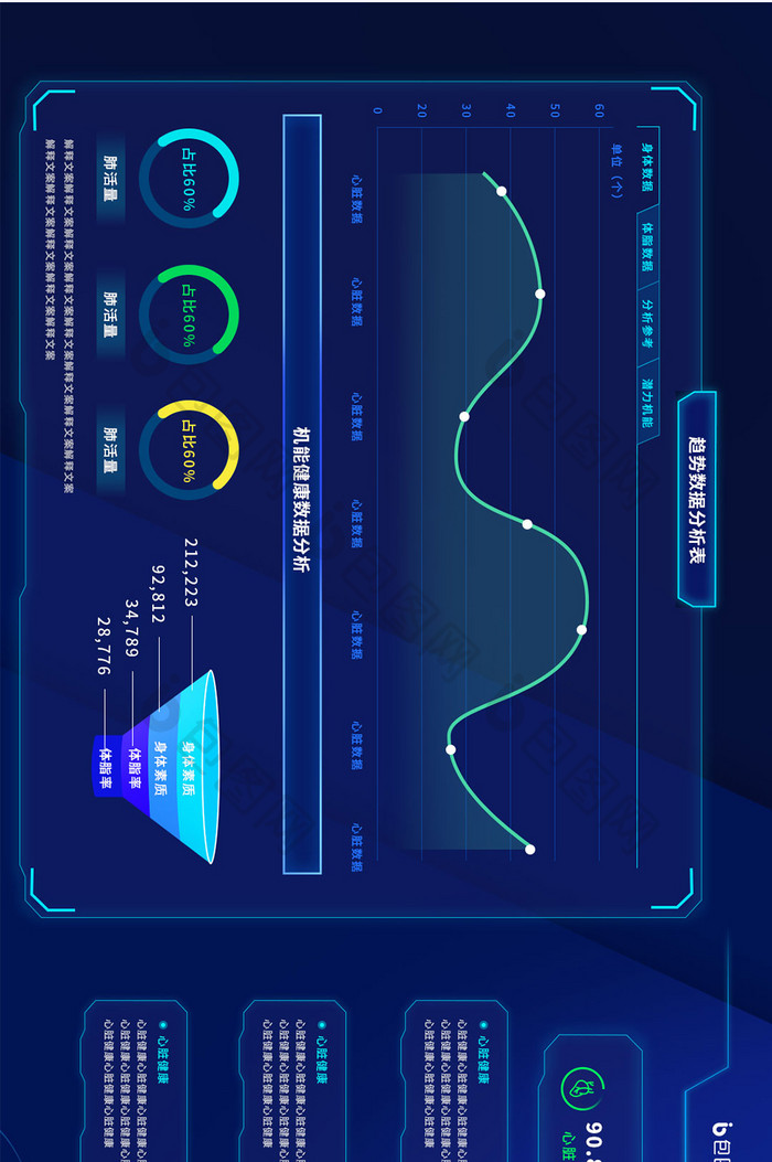 深色身体检查健康科技智能数据大屏