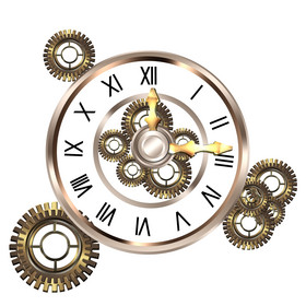 机械齿轮钟表金属时钟