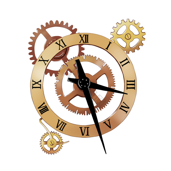 齿轮钟表时钟机械钟表图片