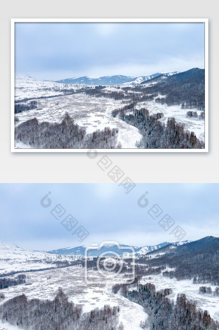 冬季新疆喀纳斯禾木古村落图片图片