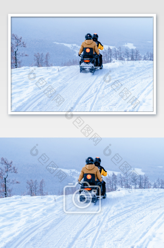 新疆喀纳斯滑雪场雪地摩托车