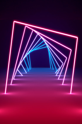 3d蓝霓虹门特效