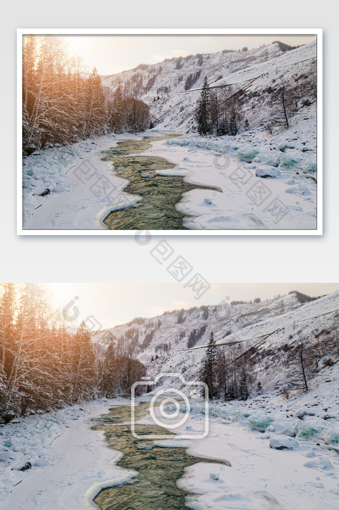 新疆喀纳斯禾木景区冬季雪景