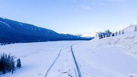 新疆喀纳斯禾木景区冬日雪景