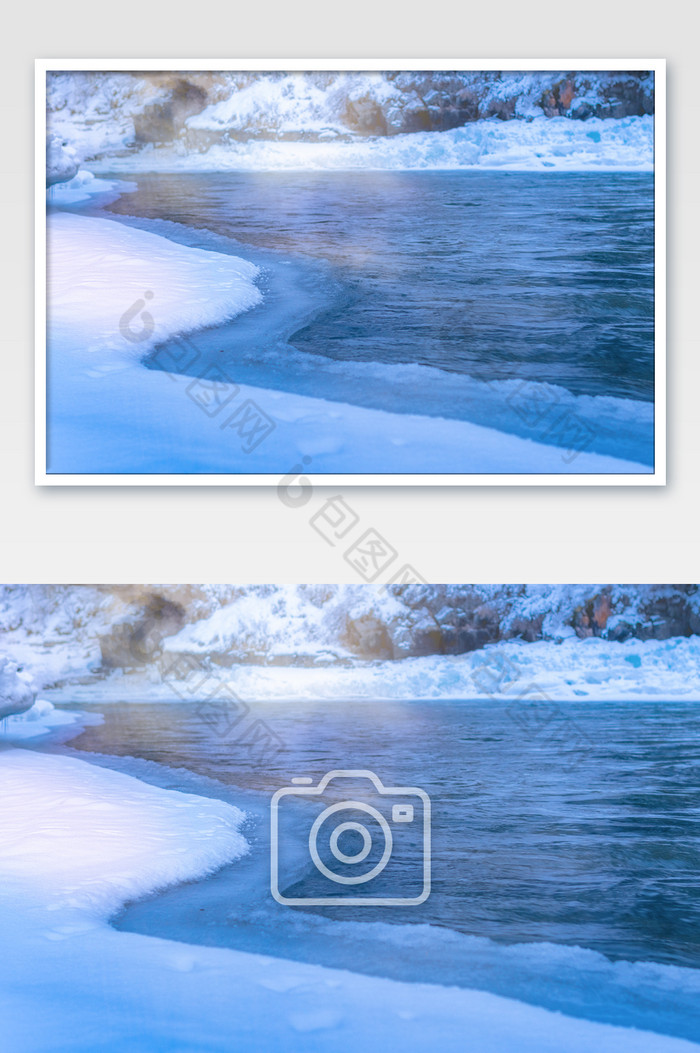 新疆冰冻寒冷的河流图片图片
