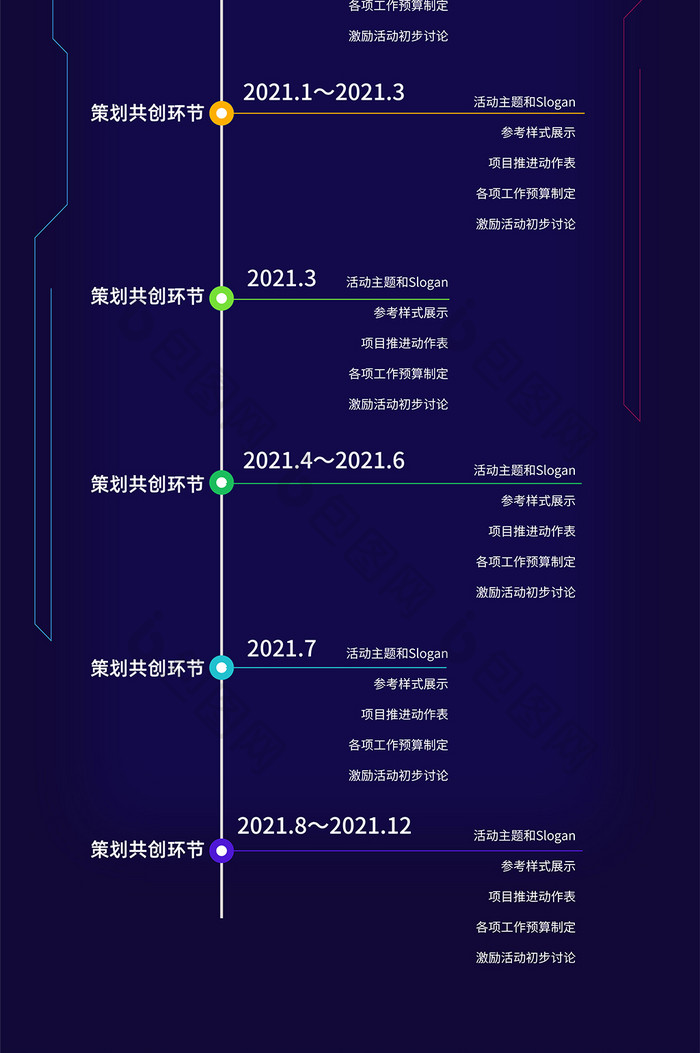 红蓝扁平化大气年度盛典H5长图