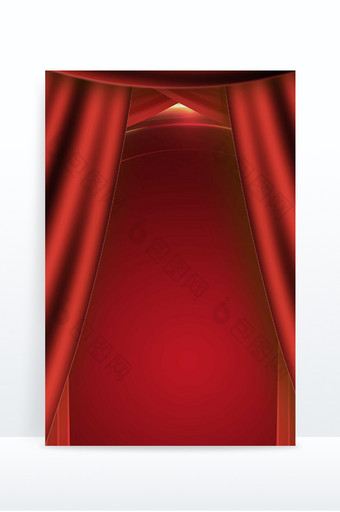红色舞台幕布演出场景剧场背景图片