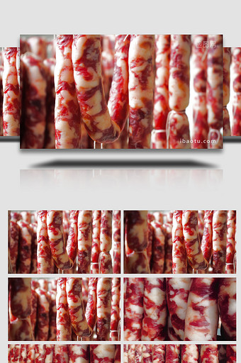 美食腊肠香肠春节传统美食4K实拍图片