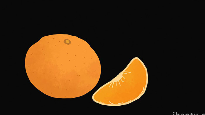 易用卡通类mg动画水果类黄色橘子