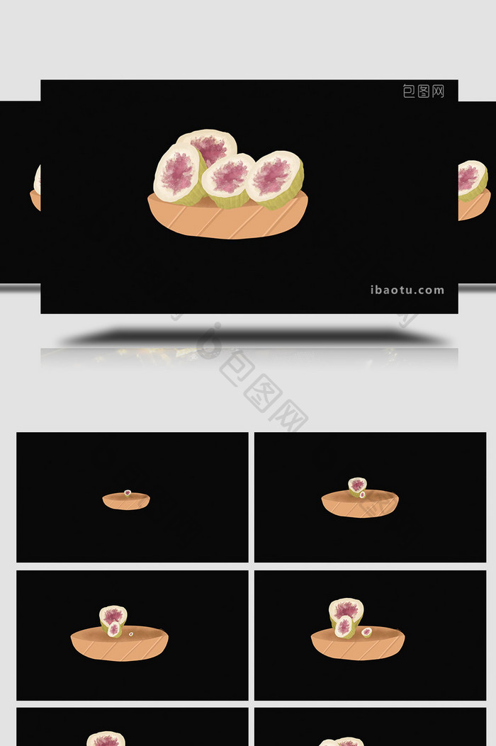 易用卡通类mg动画食物零食黄色冻干无花果