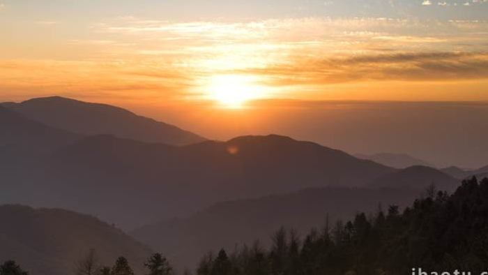 日出安吉龙王山日出延时