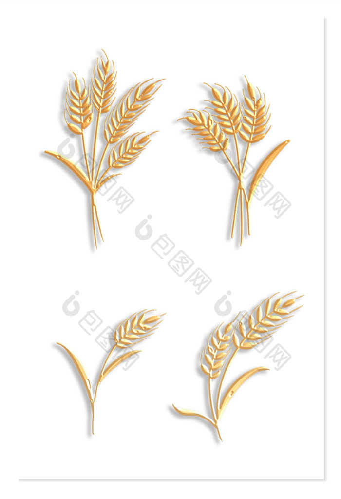 金色麦子麦穗元素