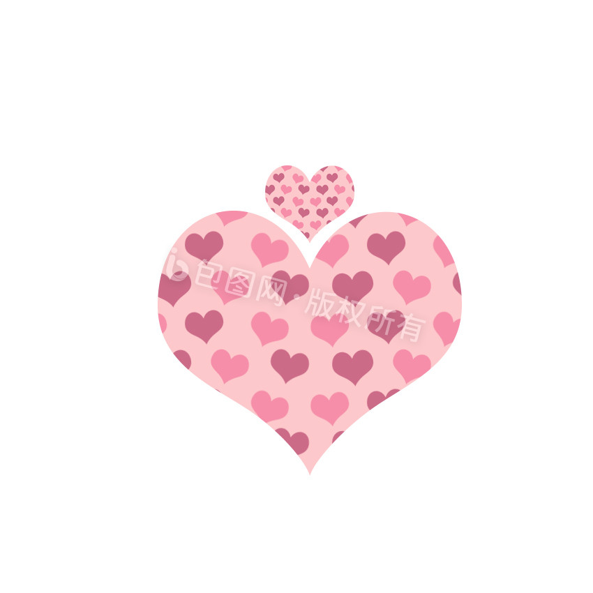 粉色扁平爱心情感感情gif动图下载-包图网