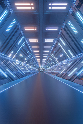 银回廊未来感空间图片