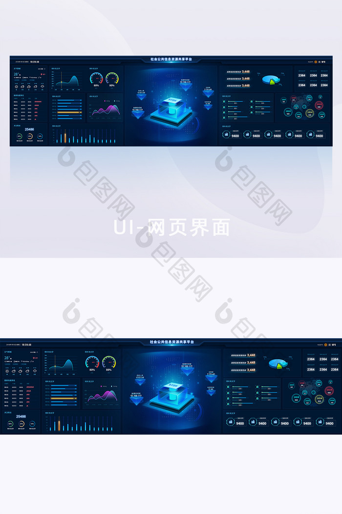 科技感深色炫酷数据可视化超级大屏数据