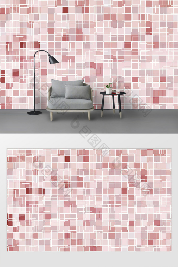 现代几何抽象瓷砖方块背景墙