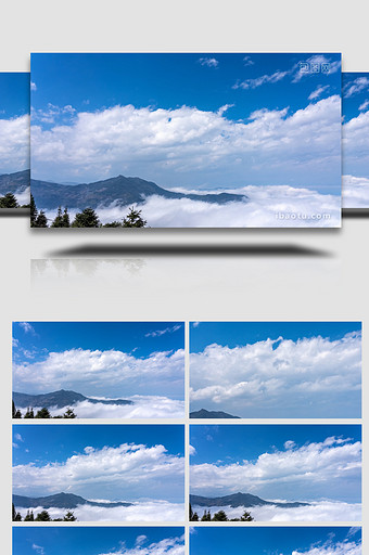 自然壮丽山顶云海流动风景4k延时图片