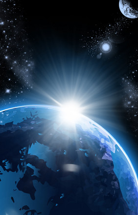 科技地球曙光科技地球曙光效果科技星球地球曙光曙光空间舞台森林山峰