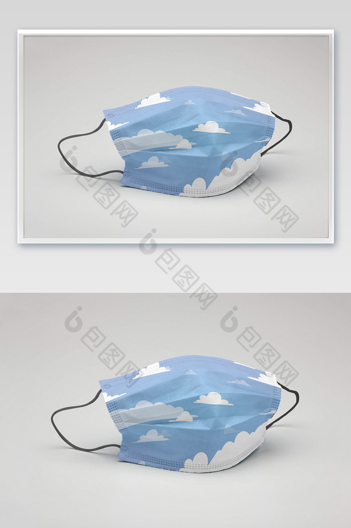 蓝天白云之口罩包装图片图片