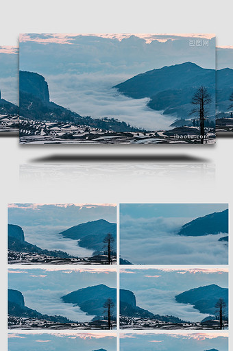 自然震撼清晨山间云雾缭绕4k延时图片