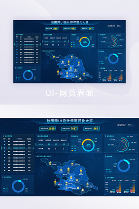 2.5d渐变大屏可视化数据页面