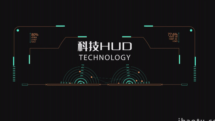 科技HUD元素字幕版AE模板