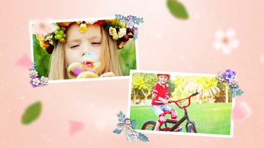 清新浪漫春季花卉照片写真相册展示AE模板