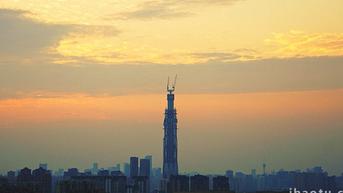 城市夕阳唯美延时摄影视频素材4K