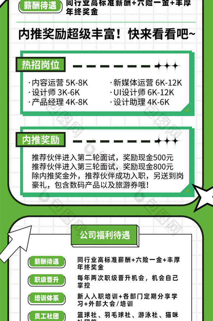 人才招聘公司热招岗位内推召集令H5页面